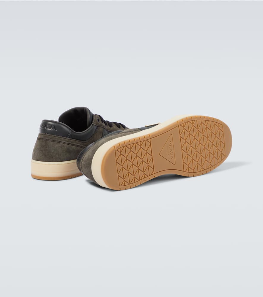 Prada Downtown Re-nylon Low-top Sneakers In Brown