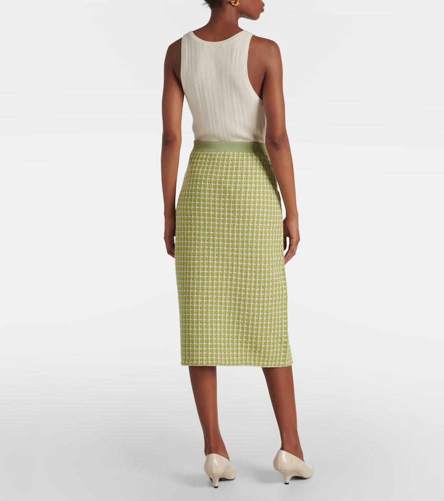 Tory Burch Tory Burch Knitted Checked Pencil Skirt 