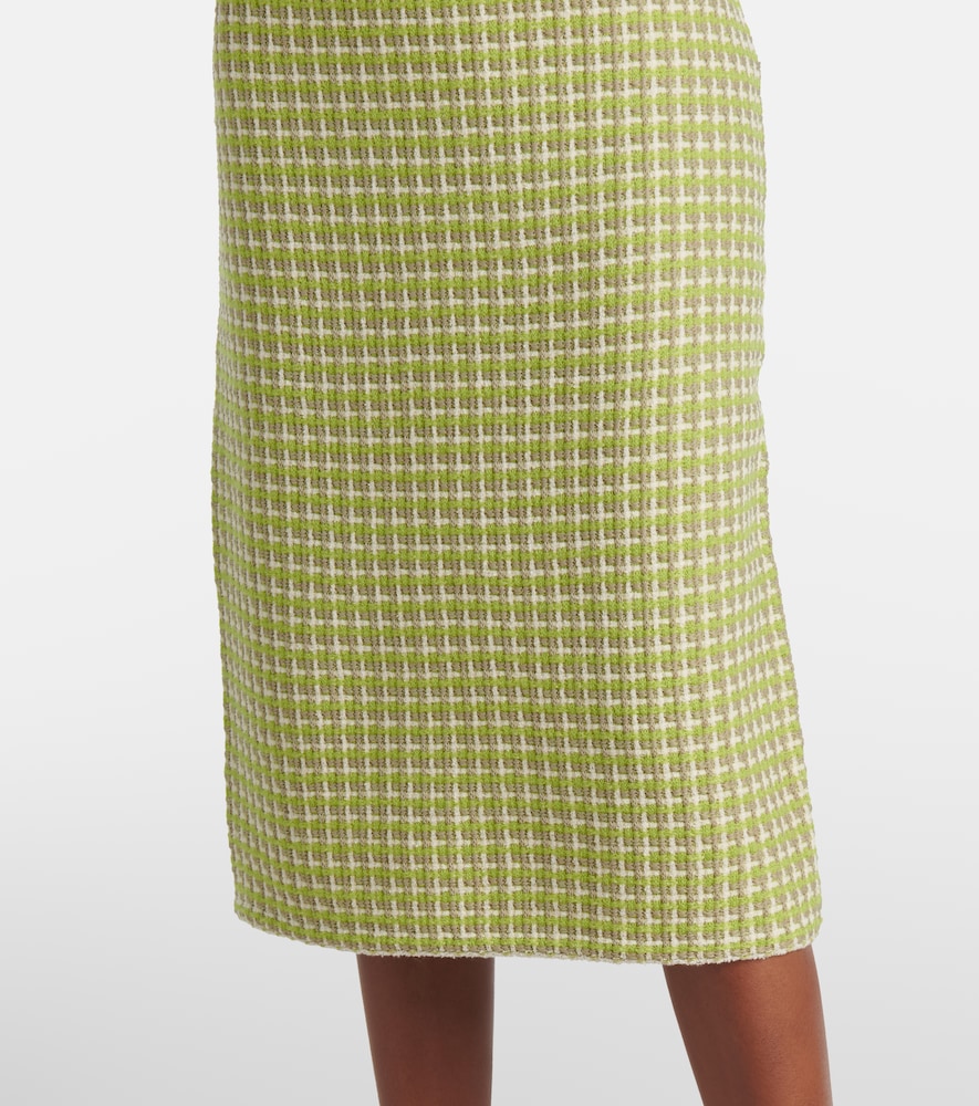  Tory Burch Tory Burch Knitted Checked Pencil Skirt 