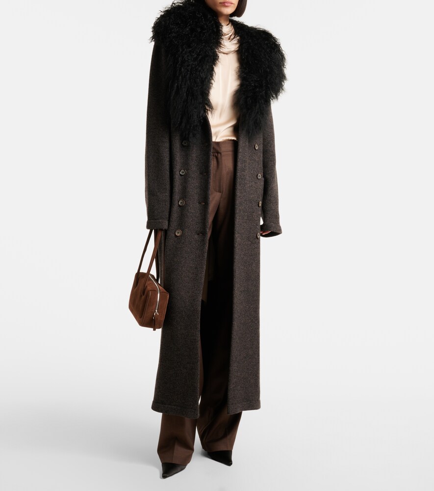  Magda Butrym Magda Butrym Shearling-trimmed Cashmere Coat 