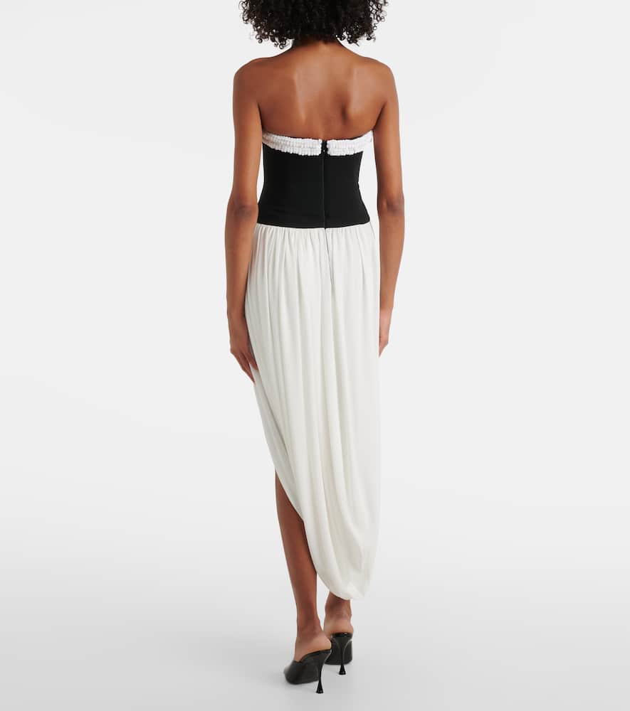 Simkhai Augusta Two-tone Bustier Midi Dress In White