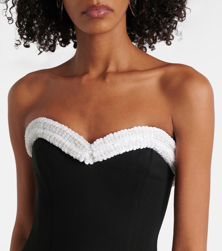Simkhai Augusta Two-tone Bustier Midi Dress In White