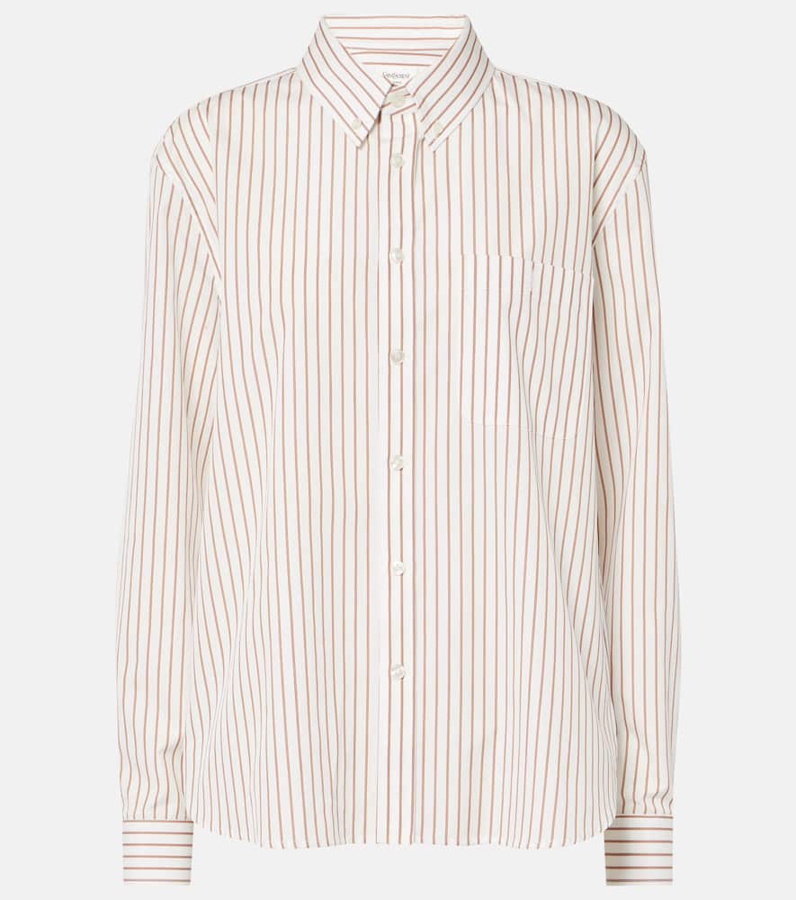 Saint Laurent Embroidered Poplin Shirt In Pattern
