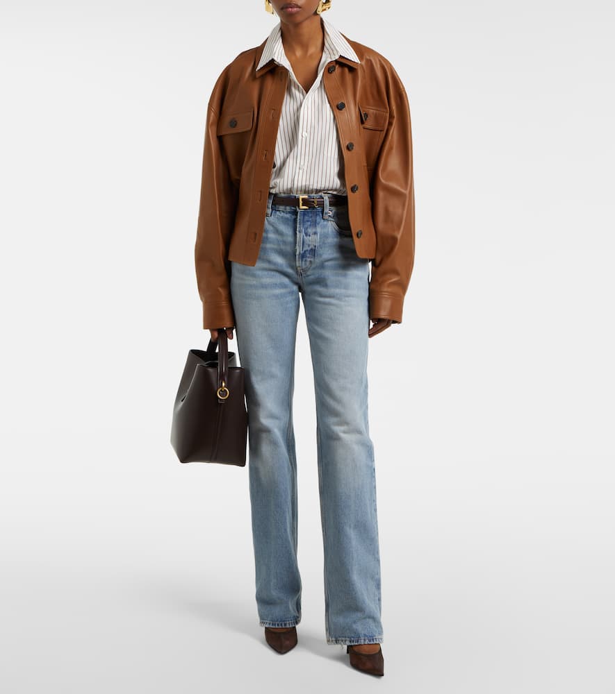 Saint Laurent Embroidered Poplin Shirt In Pattern