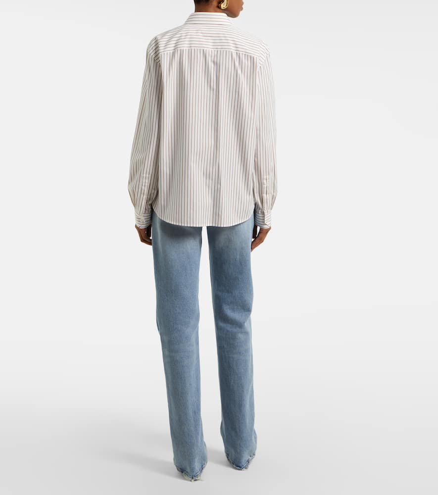 Saint Laurent Embroidered Poplin Shirt In Pattern