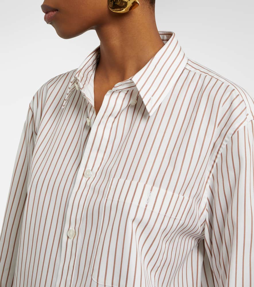 Saint Laurent Embroidered Poplin Shirt In Pattern