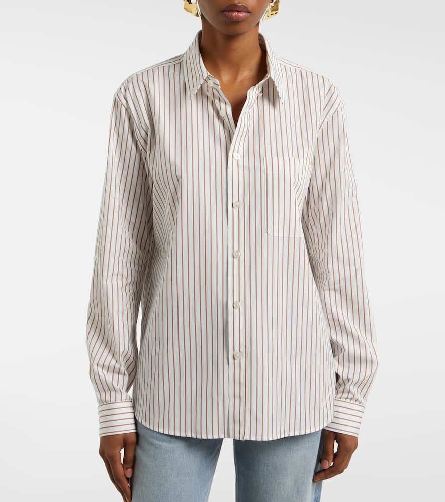 Saint Laurent Embroidered Poplin Shirt In Pattern