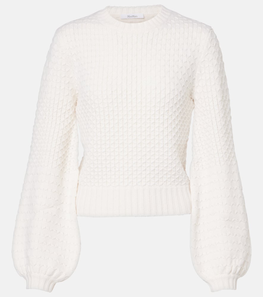 Max Mara Elvira Wool And Cashmere Sweater In White