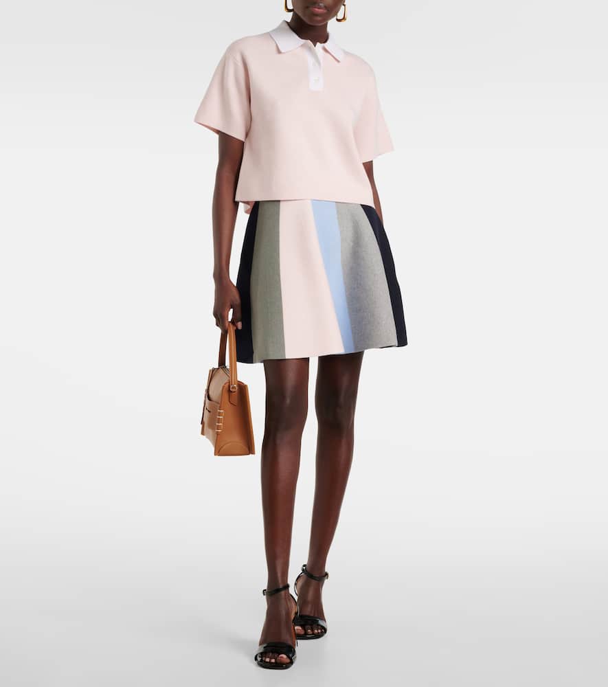 Jw Anderson Cropped Knitted Polo Top In Pink