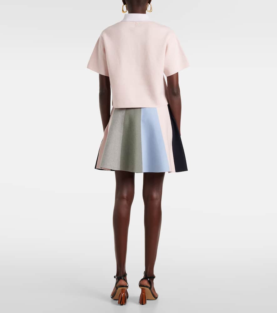 Jw Anderson Cropped Knitted Polo Top In Pink