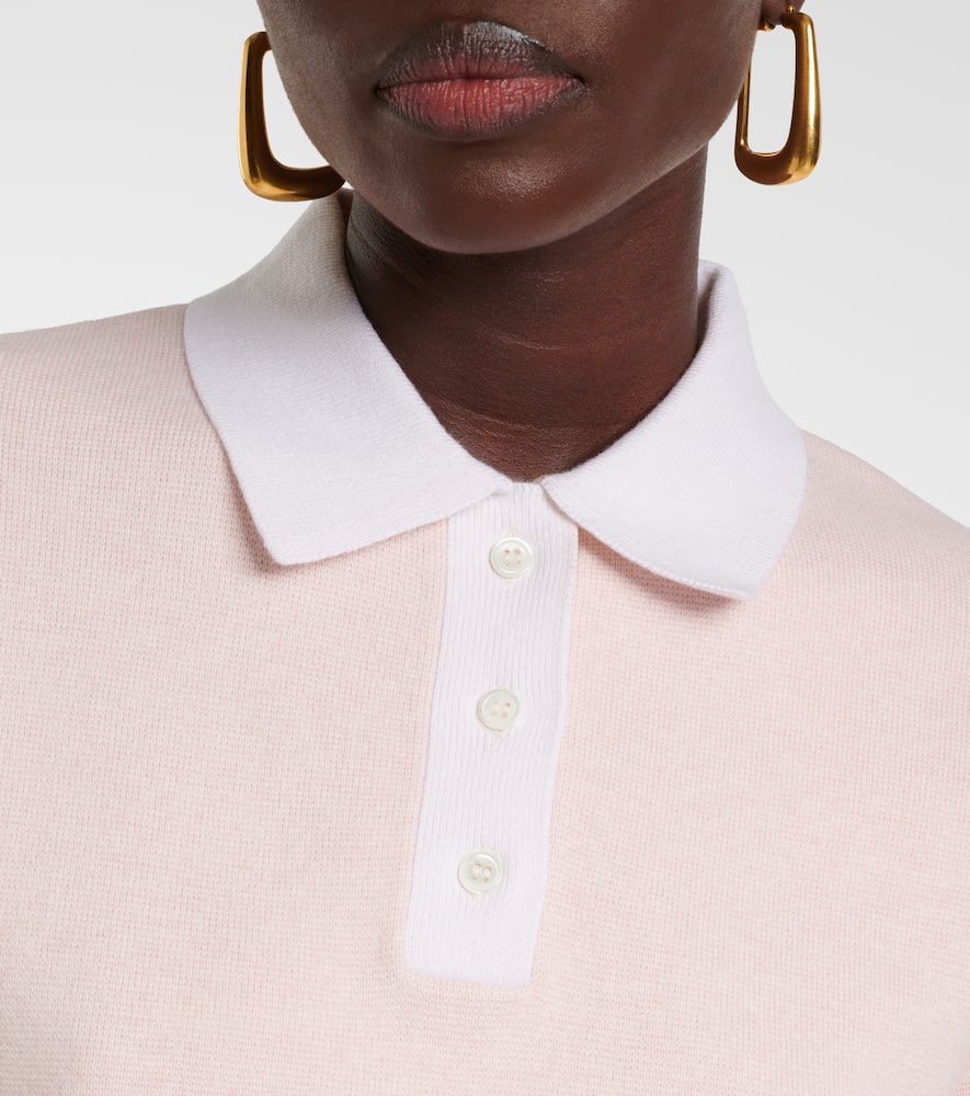 Jw Anderson Cropped Knitted Polo Top In Pink