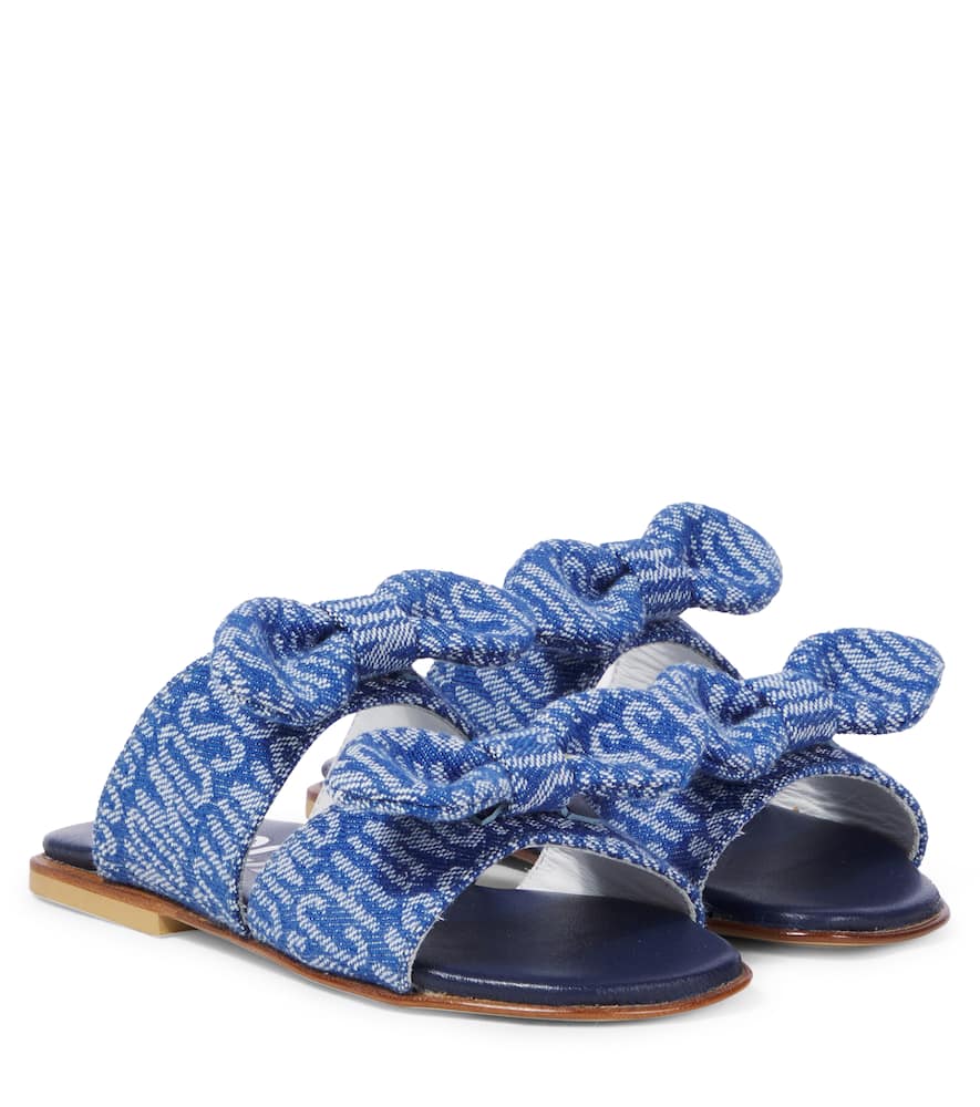 Moschino Denim Sandals In Blue