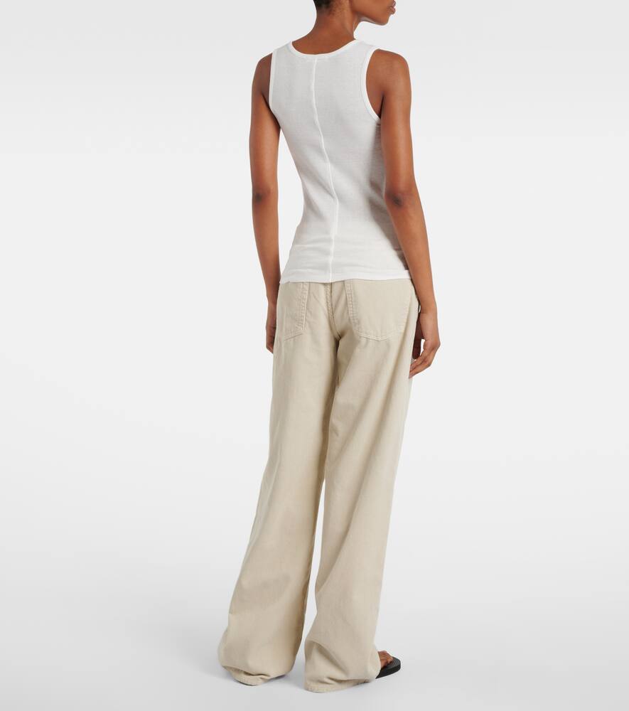 The Row Ribbed Texture Tank Top With Button Detail In White