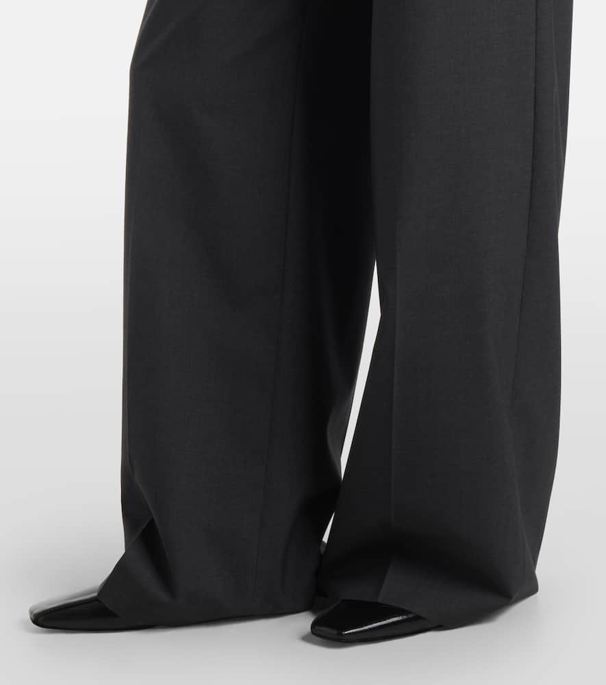 Joseph Alanel Virgin Wool Wide-leg Pants In Black