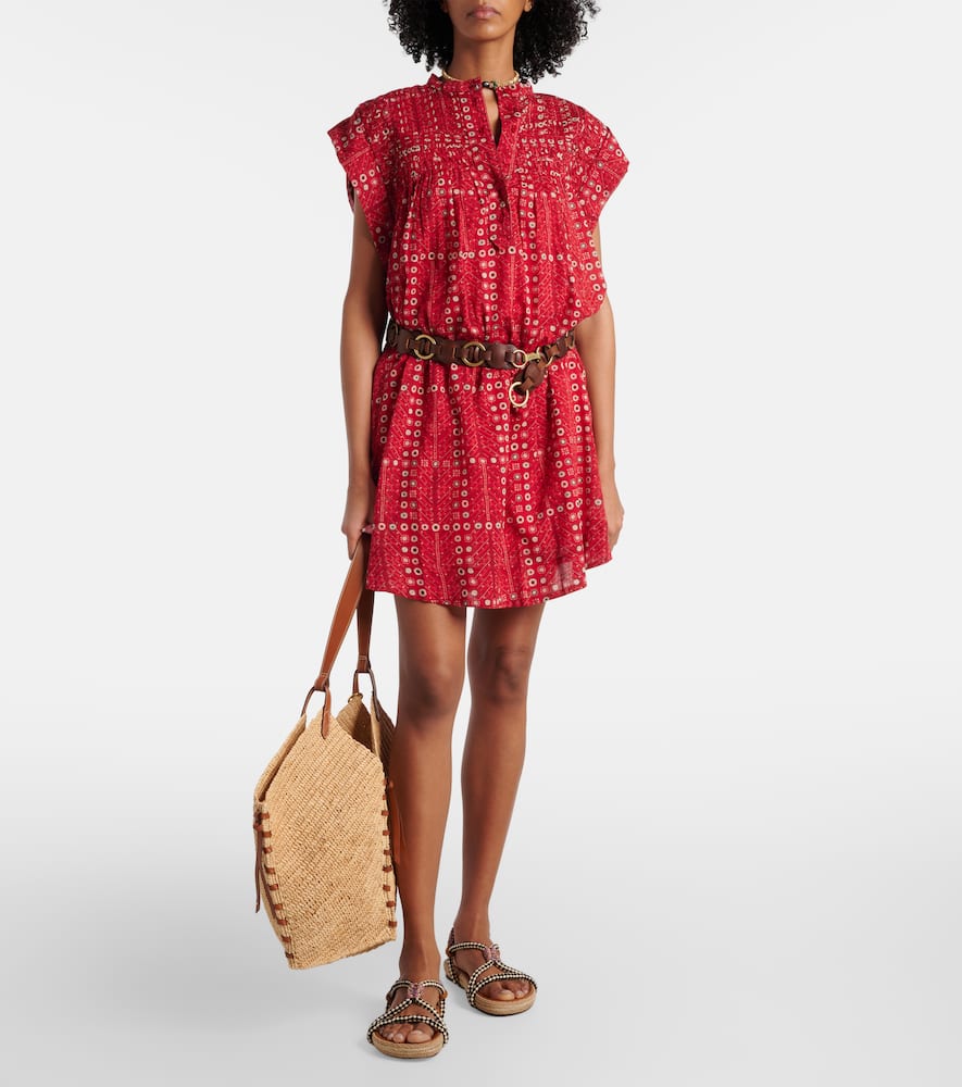 Isabel Marant Étoile Leazali Printed Cotton Minidress In Red
