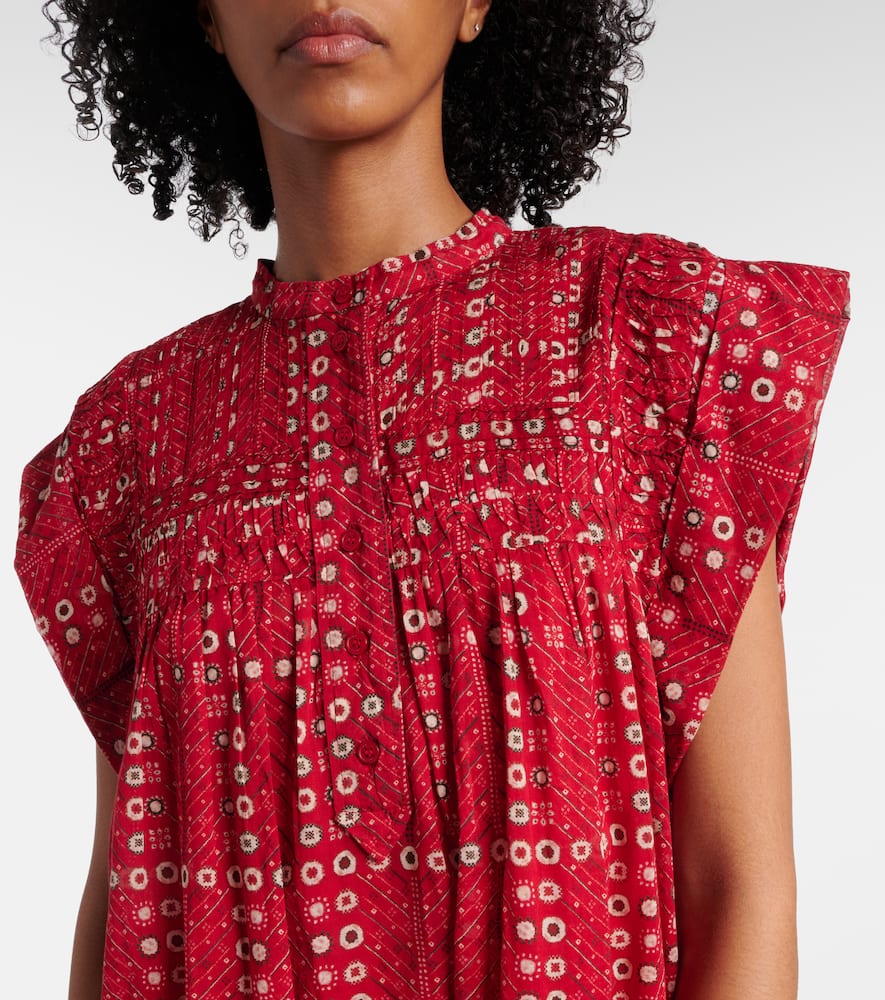 Isabel Marant Étoile Leazali Printed Cotton Minidress In Red