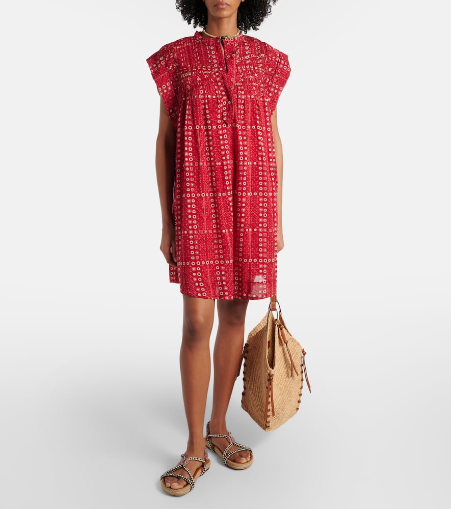 Isabel Marant Étoile Leazali Printed Cotton Minidress In Red