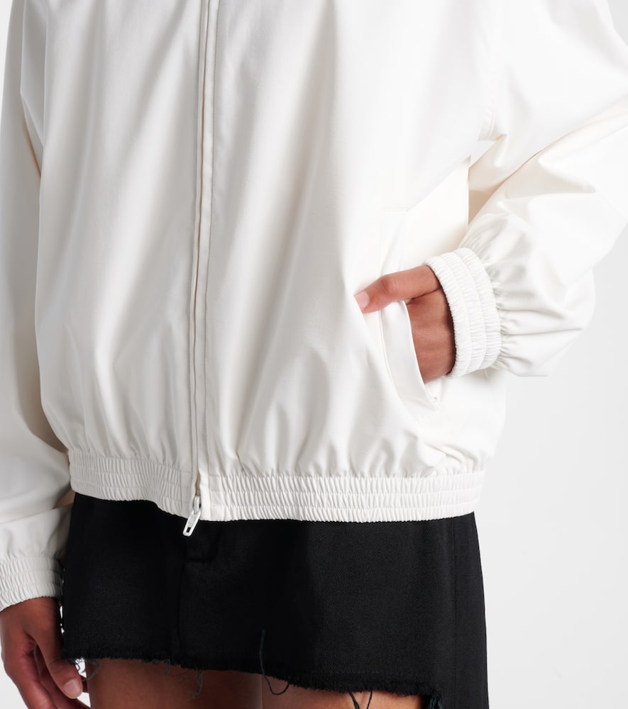 Balenciaga High Collar Zip Jacket With Bold Logo Detailing In White