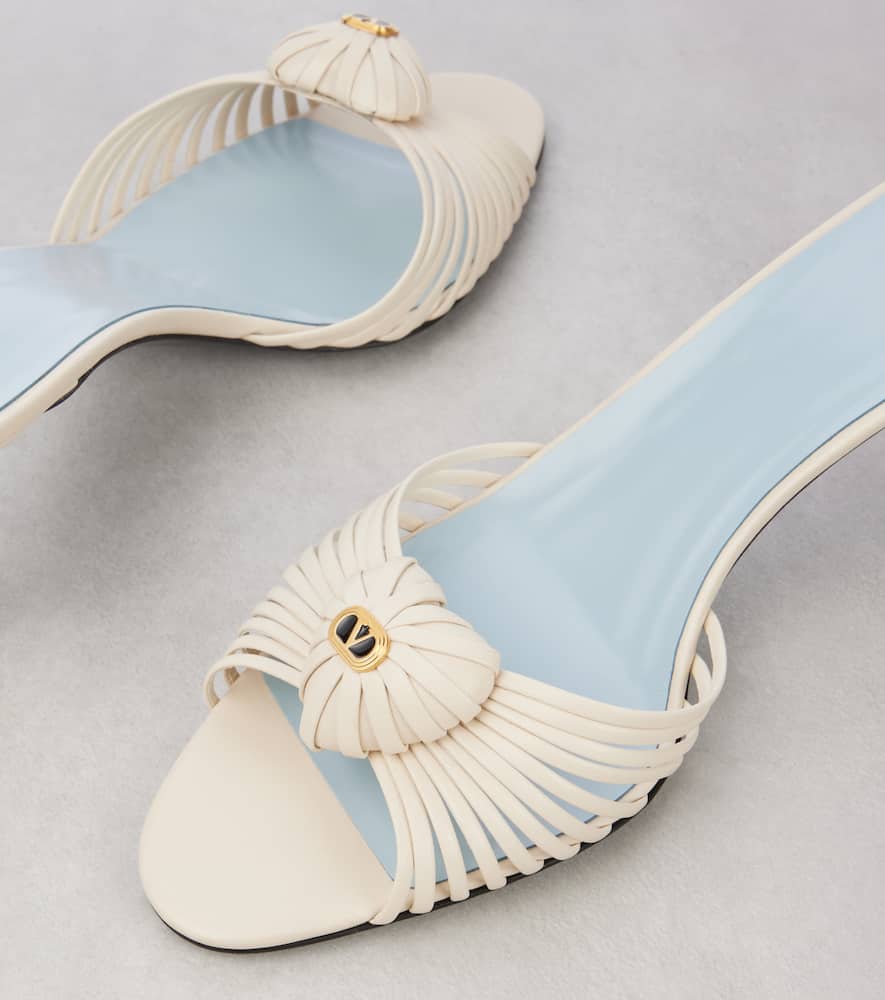 Valentino Pantoletten Sandal Royal 65 Vlogo Aus Leder In Neutral
