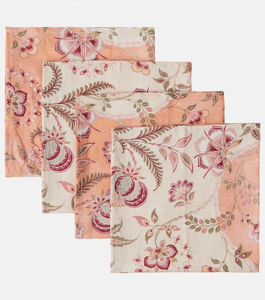 Cabana Asli Set Of 4 Linen Napkins In Multi