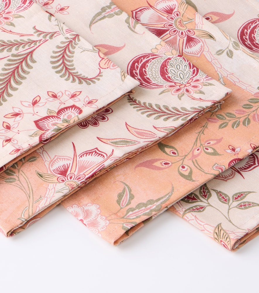 Cabana Asli Set Of 4 Linen Napkins In Multi