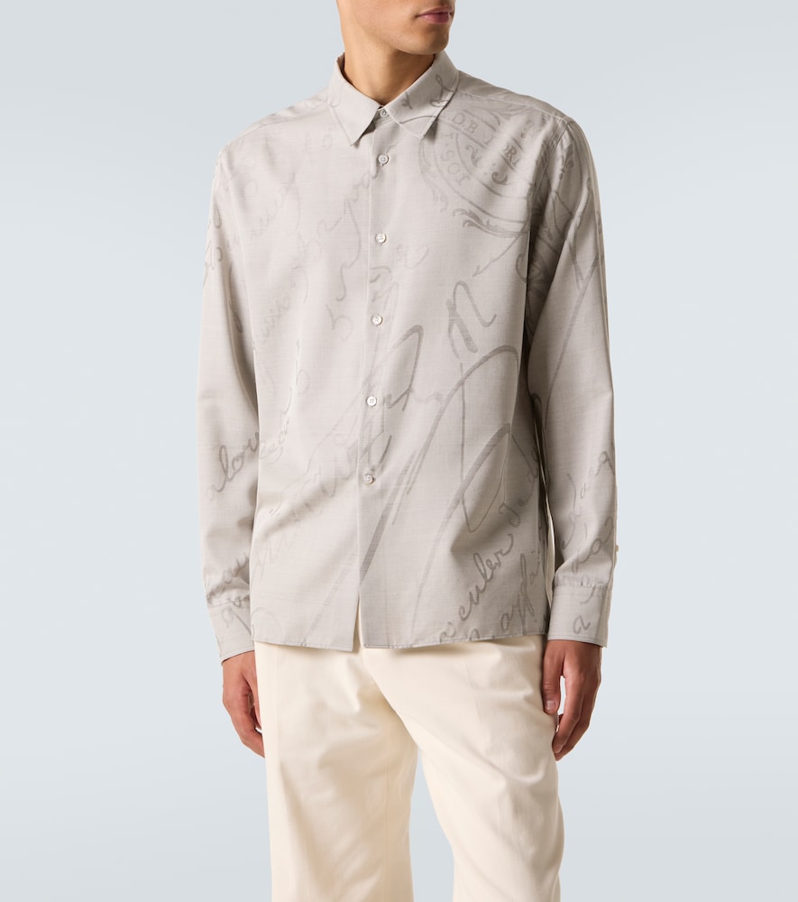  Berluti Berluti Printed Cotton, Wool, And Silk Shirt 