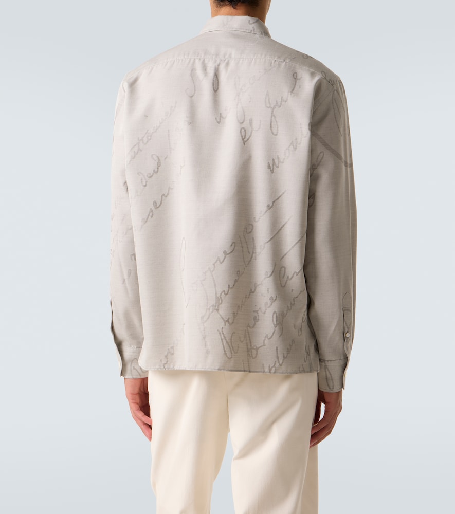  Berluti Berluti Printed Cotton, Wool, And Silk Shirt 