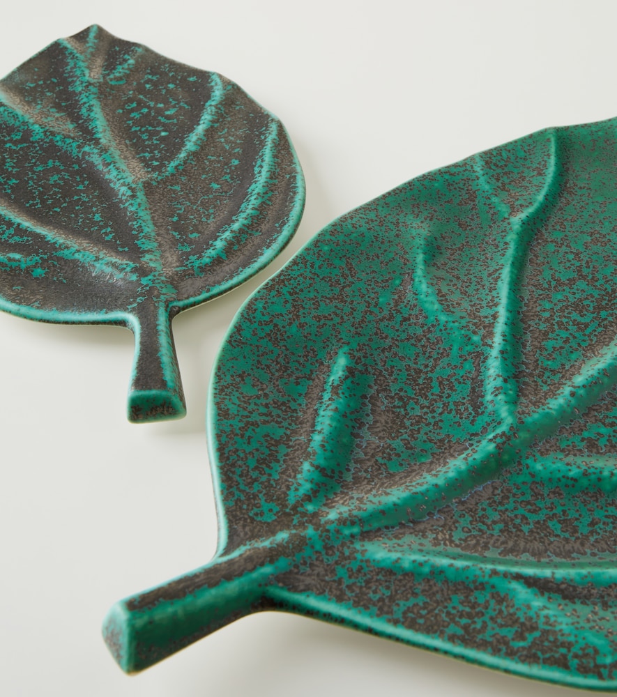  L'objet L'objet Cenote Leaf Porcelain Platter 