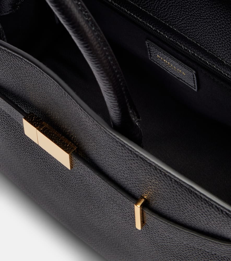 Demellier Hudson Medium Leather Tote Bag In Black
