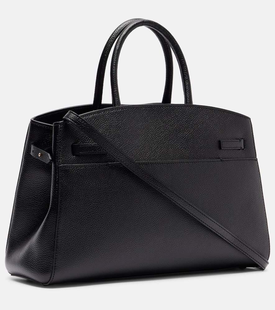Demellier Hudson Medium Leather Tote Bag In Black