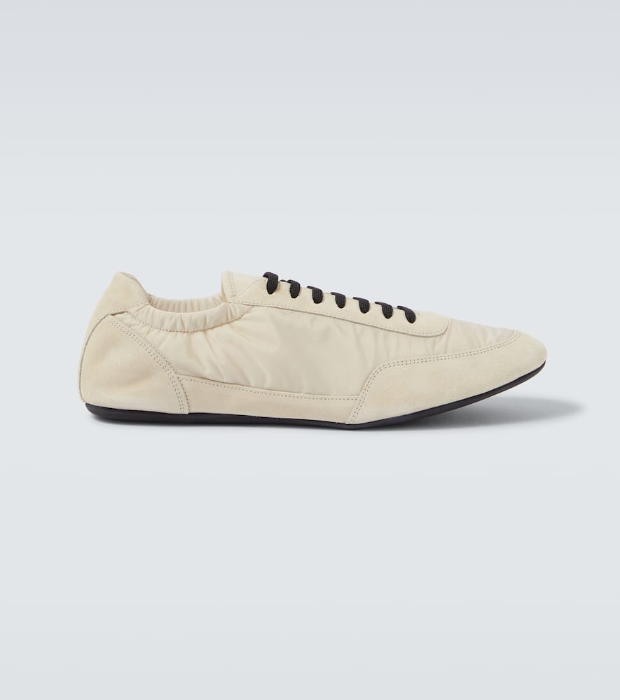 Prada Collapse Re-nylon And Suede Sneakers In Neutral