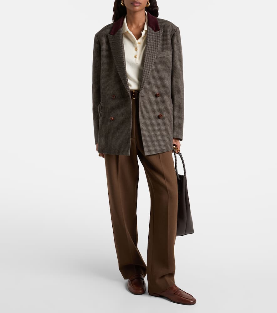Blazé Milano Nightbreak Double-breasted Wool-blend Blazer In Brown