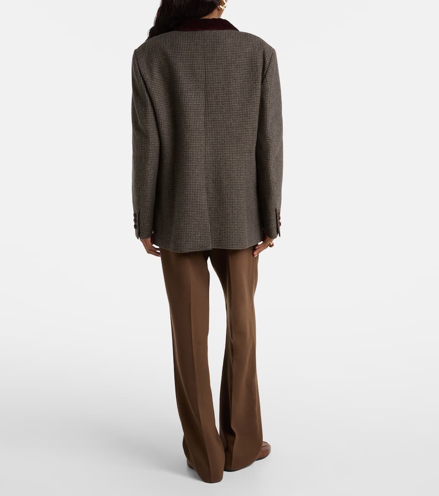 Blazé Milano Nightbreak Double-breasted Wool-blend Blazer In Brown