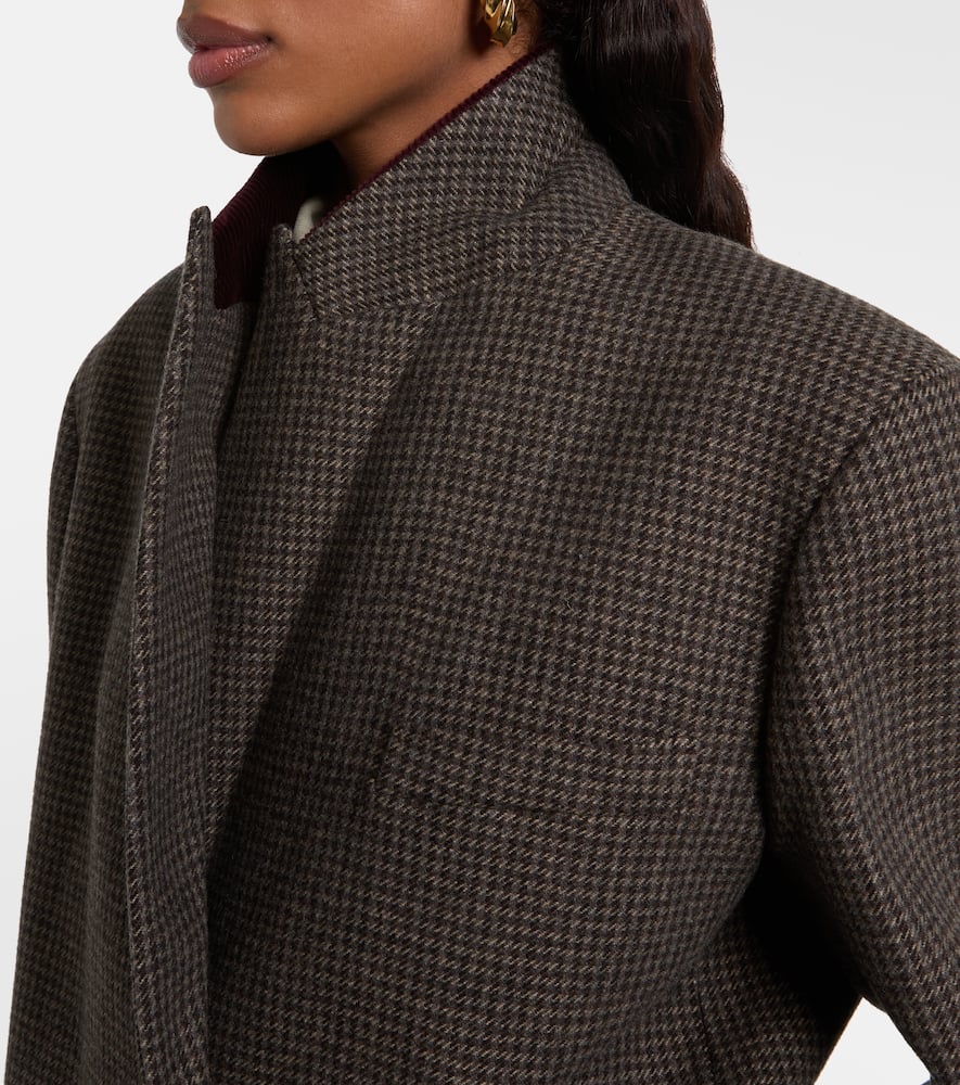 Blazé Milano Nightbreak Double-breasted Wool-blend Blazer In Brown
