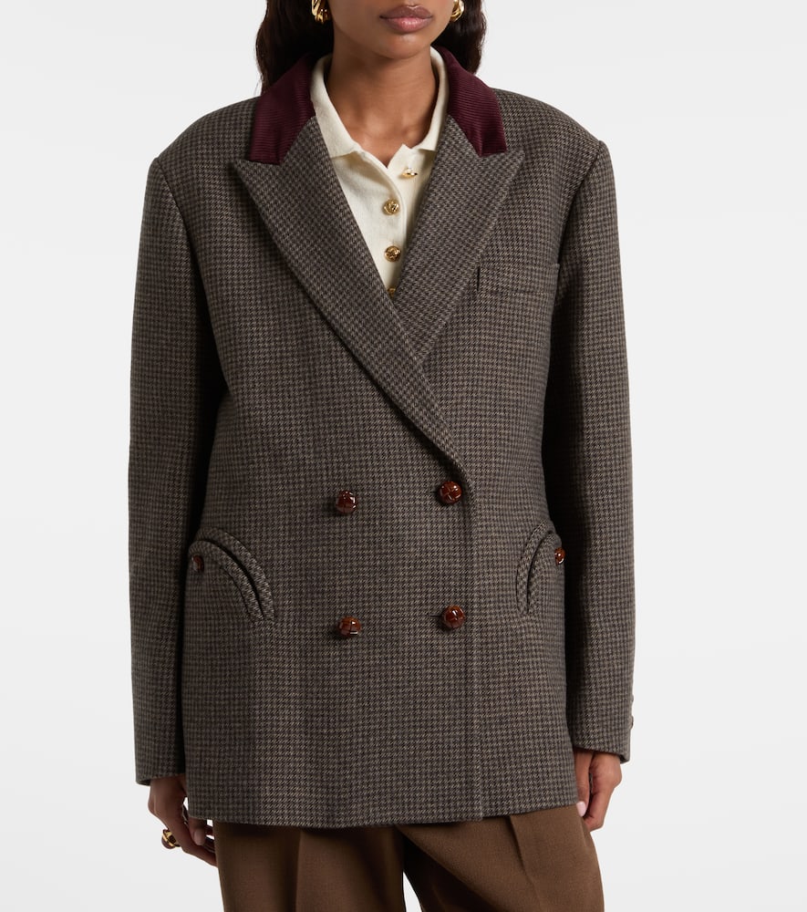 Blazé Milano Nightbreak Double-breasted Wool-blend Blazer In Brown