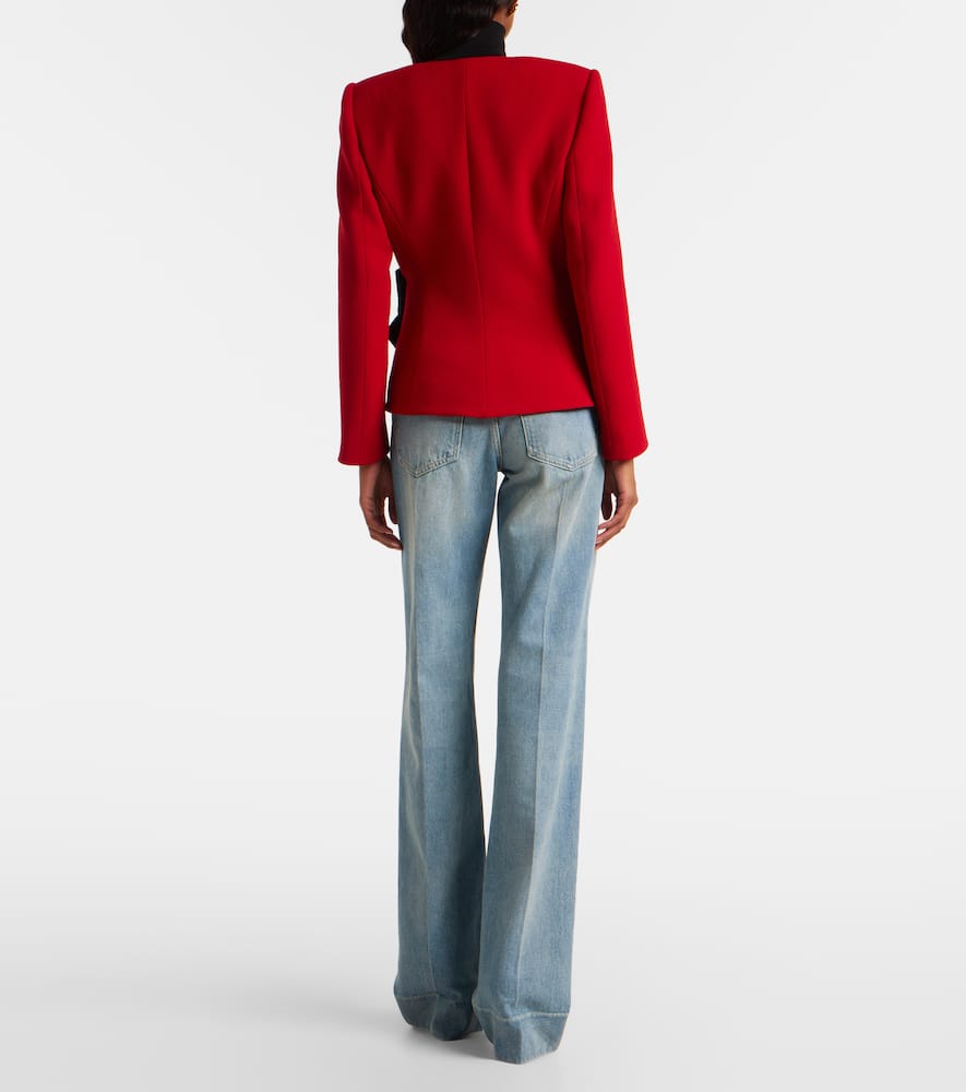 Valentino Tailored Jacket With Bow Detail And Long Sleeves In Red