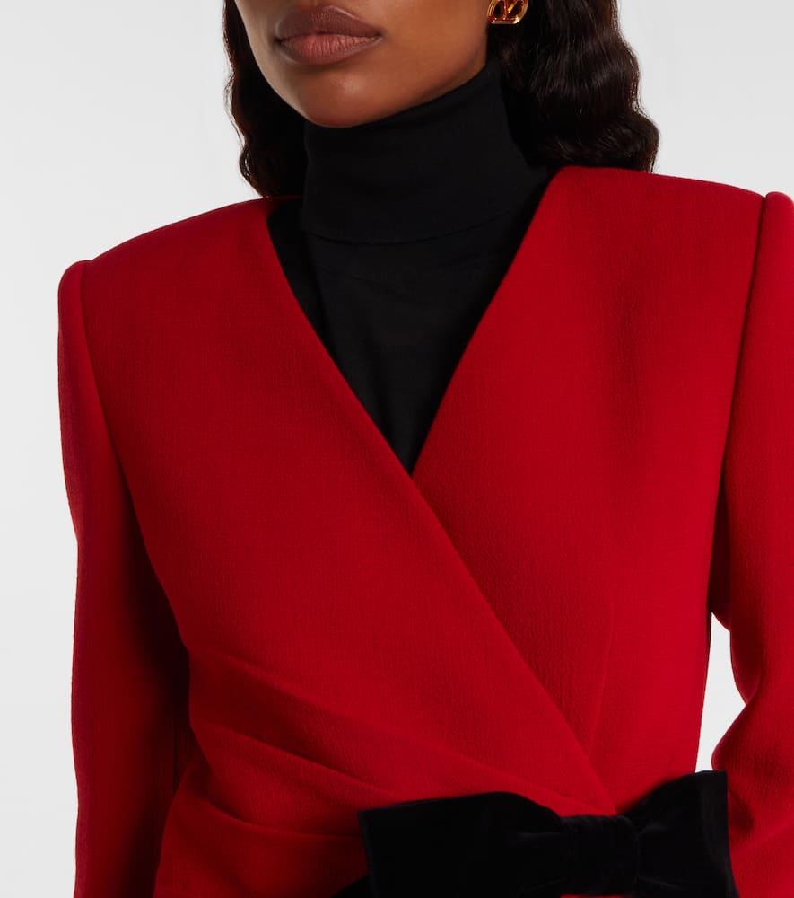 Valentino Tailored Jacket With Bow Detail And Long Sleeves In Red