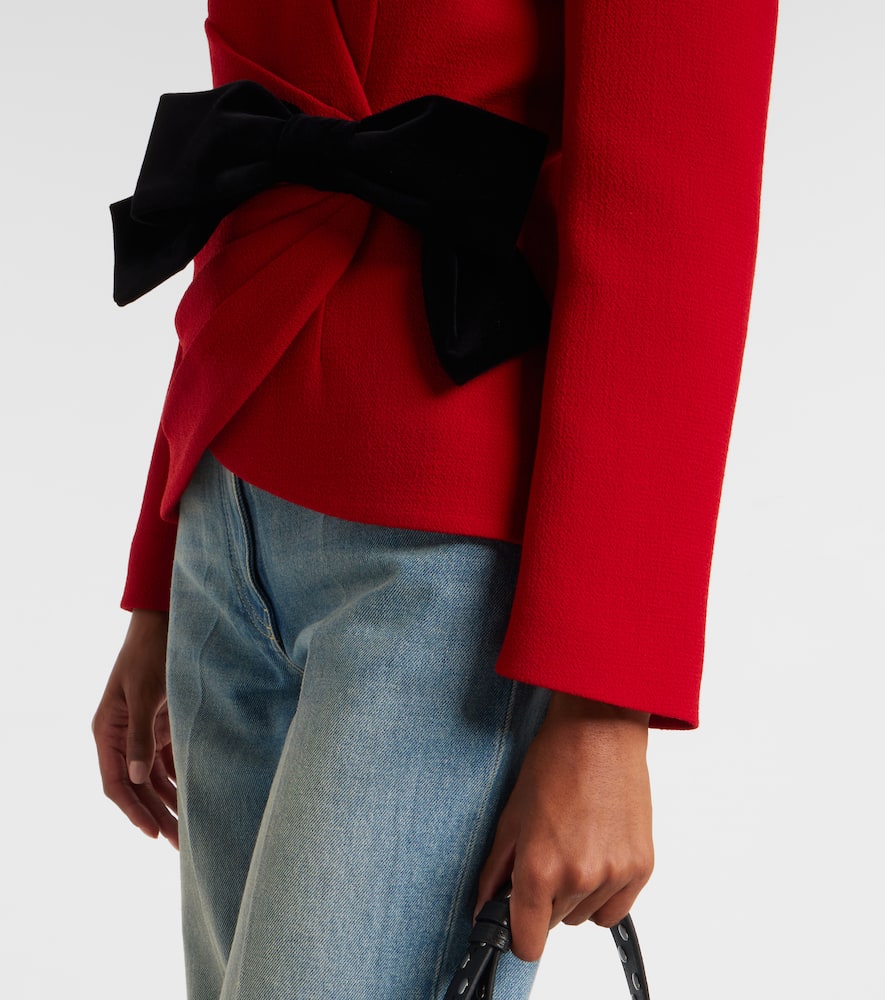 Valentino Tailored Jacket With Bow Detail And Long Sleeves In Red