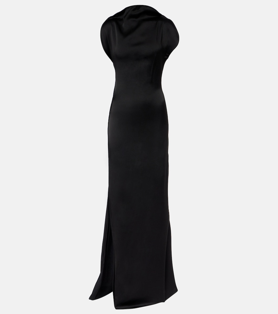 Victoria Beckham Women's Black Crepe Satin Gown UK Size 6 - Mytheresa