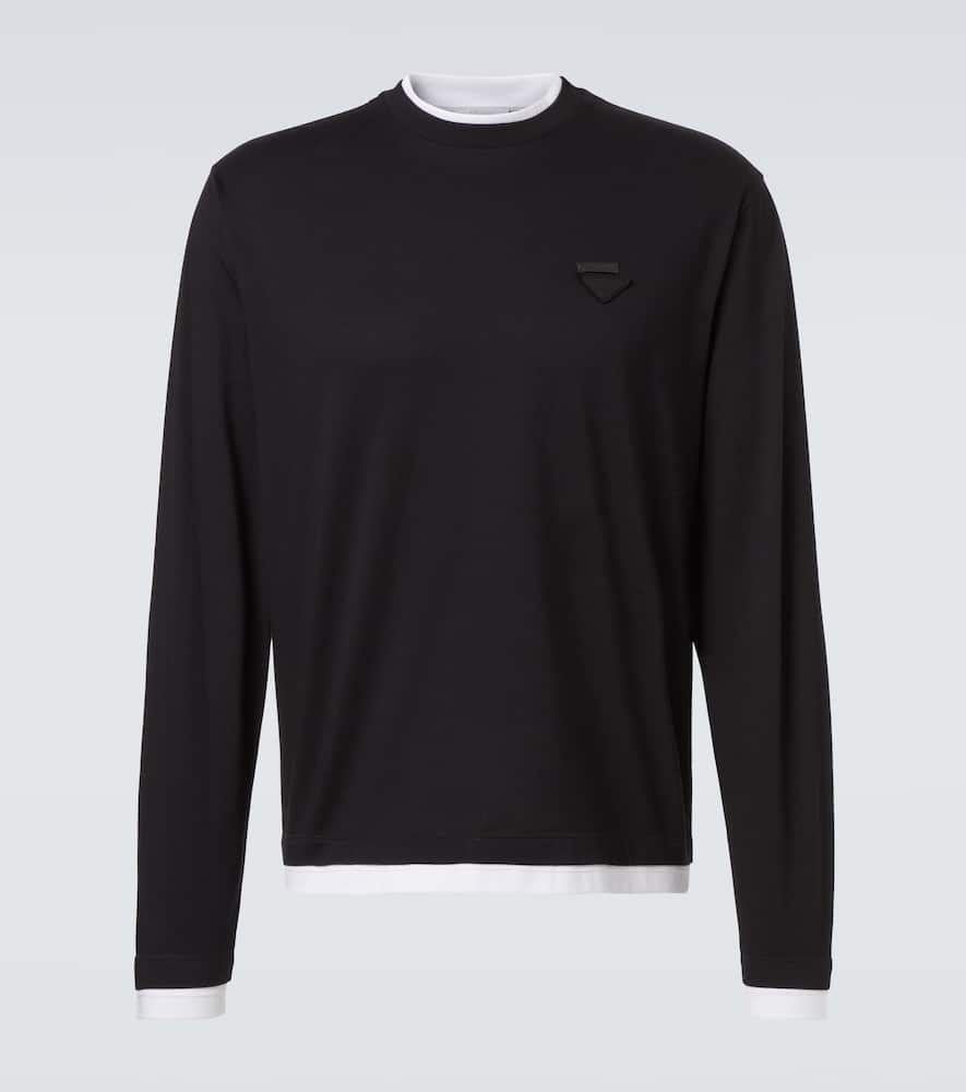 Prada Cotton Jersey Sweatshirt In Black