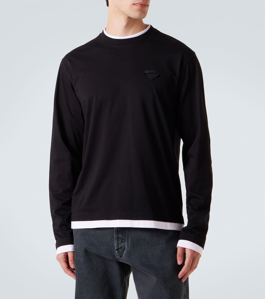 Prada Cotton Jersey Sweatshirt In Black