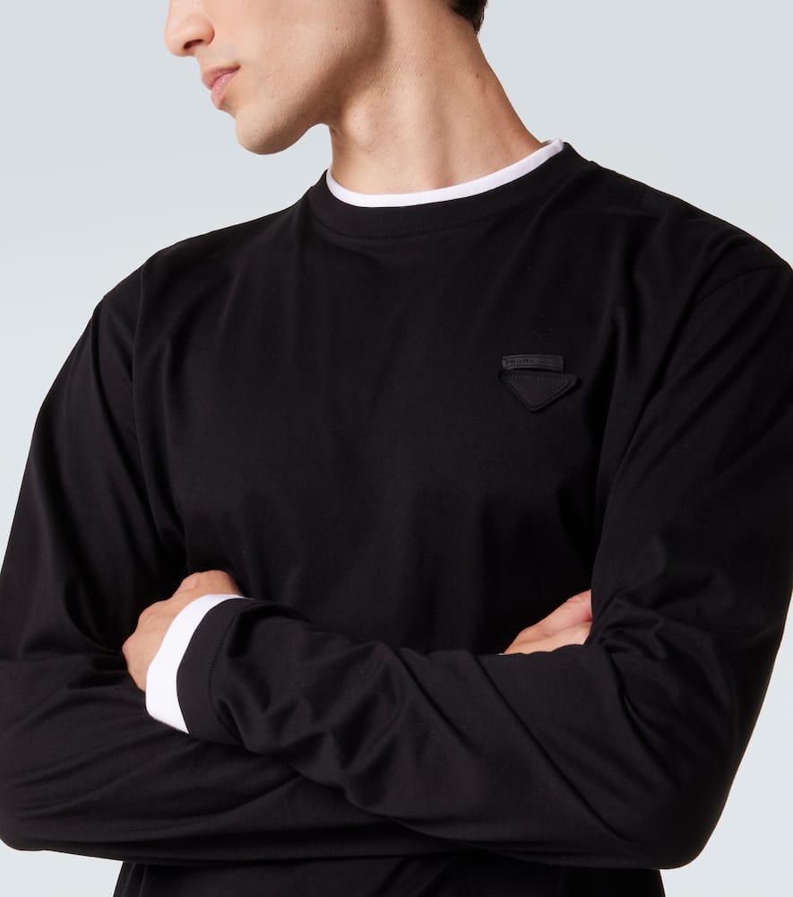 Prada Cotton Jersey Sweatshirt In Black