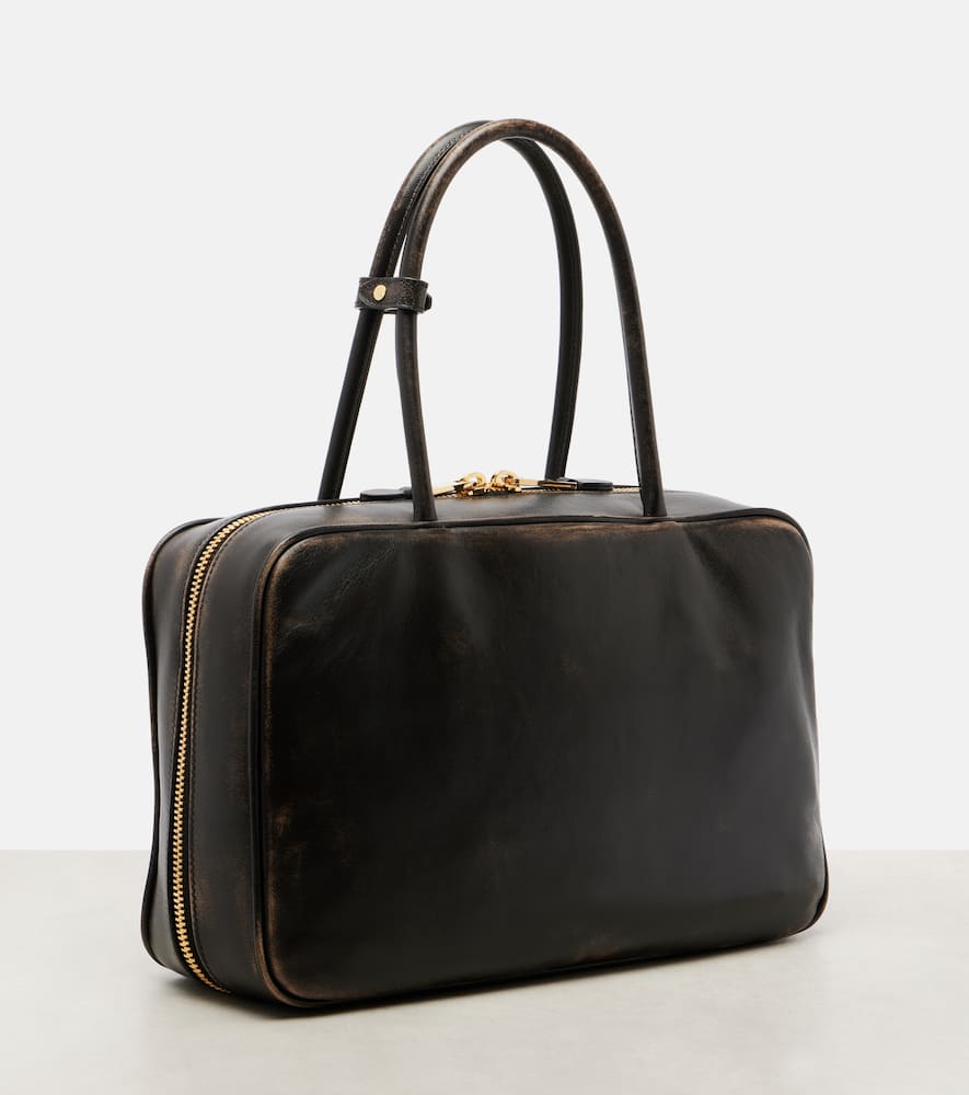 Miu Miu Beau Leather Tote Bag In Brown