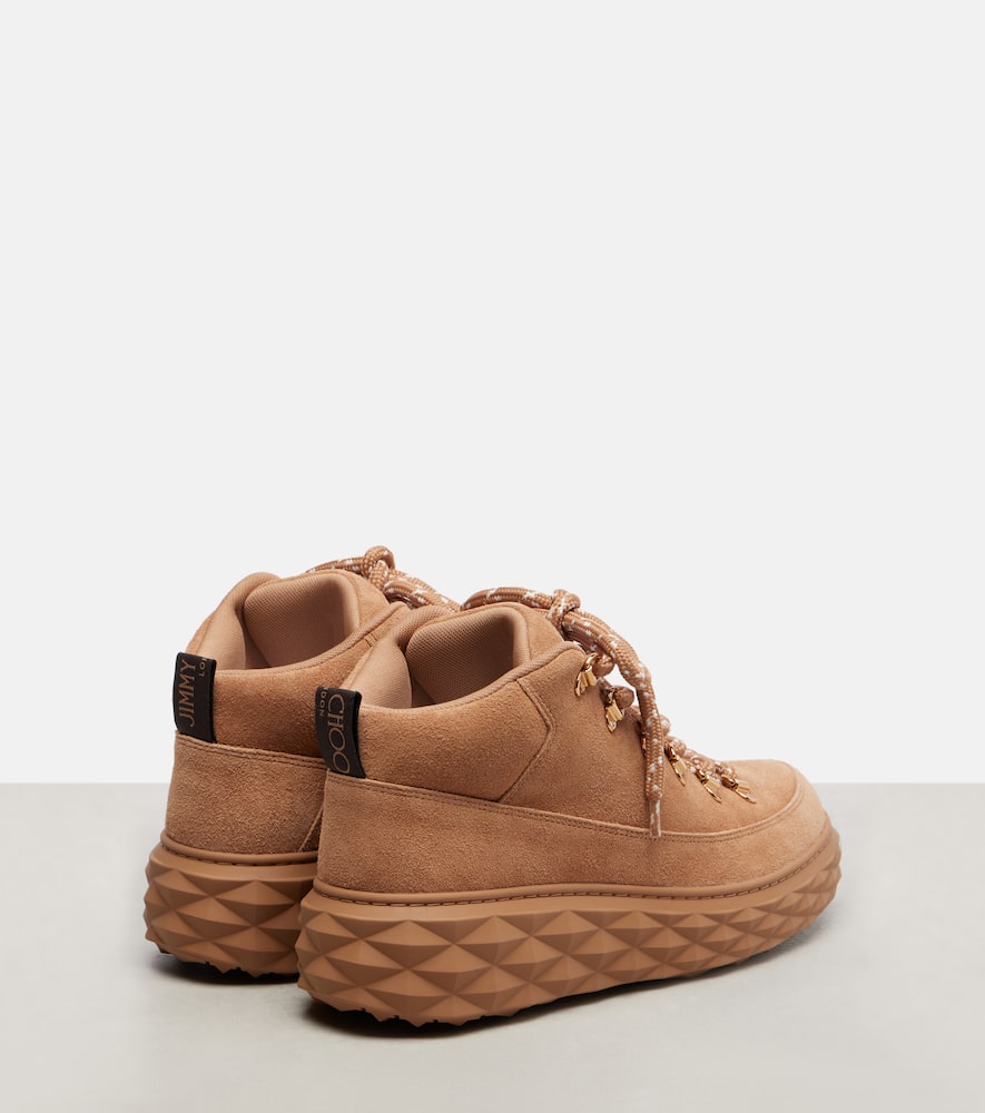 Jimmy Choo Diamond Maxi Suede Hiking Boots In Brown