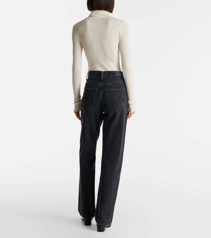 Agolde Kelly High-rise Straight Jeans In Gray