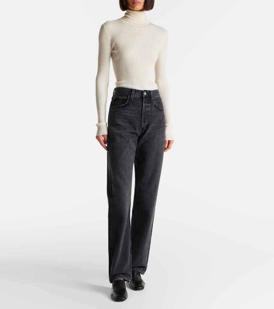 Agolde Kelly High-rise Straight Jeans In Gray