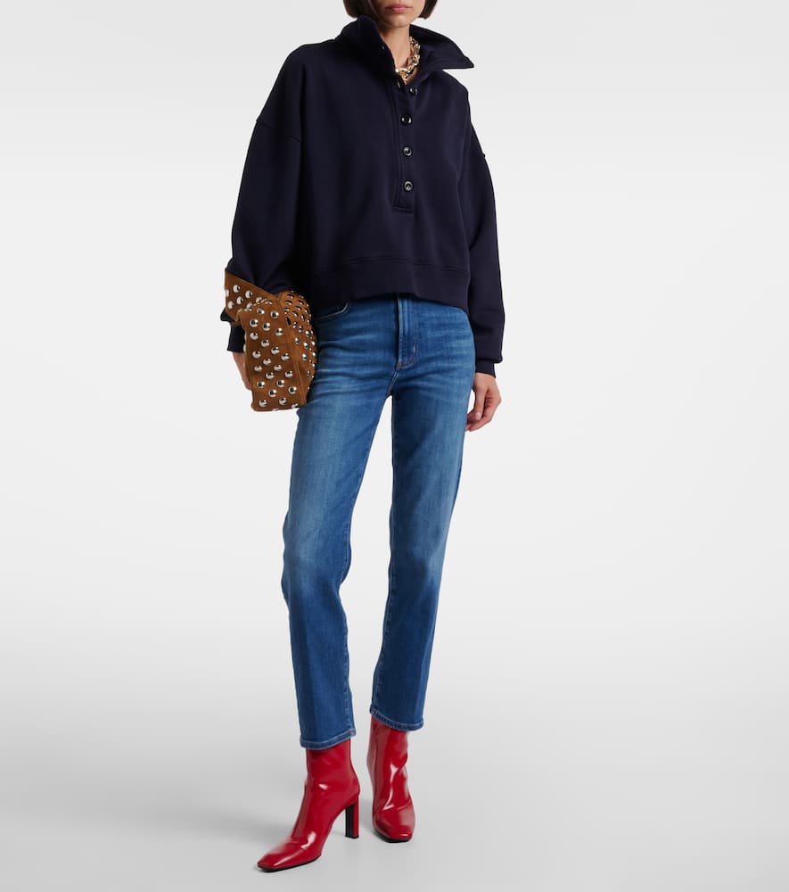 Citizen Of Humanity Mirelle Cotton Fleece Sweatshirt In Blue