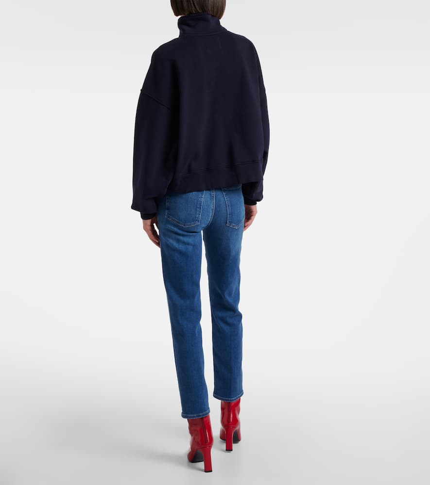 Citizen Of Humanity Mirelle Cotton Fleece Sweatshirt In Blue