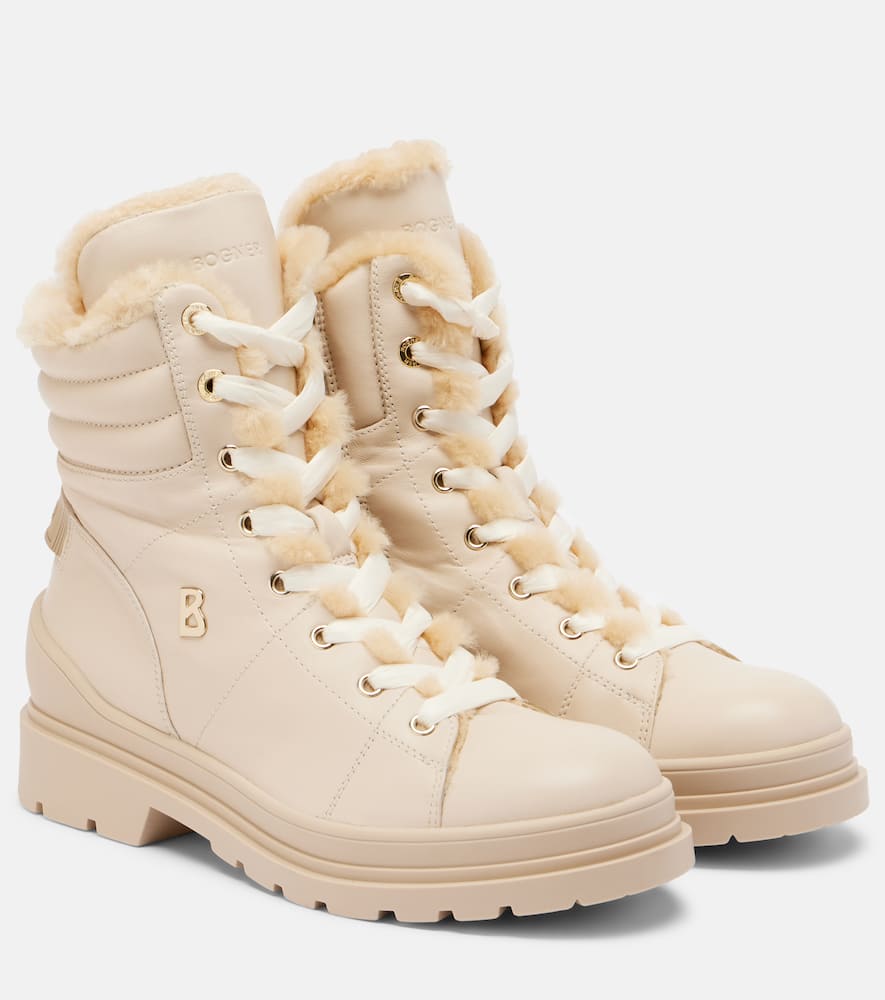 Bogner St Moritz Leather Lace-up Boots In Pink