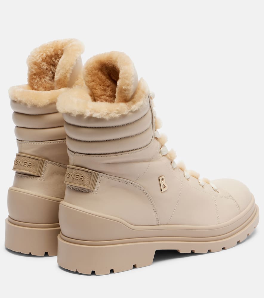 Bogner St Moritz Leather Lace-up Boots In Pink